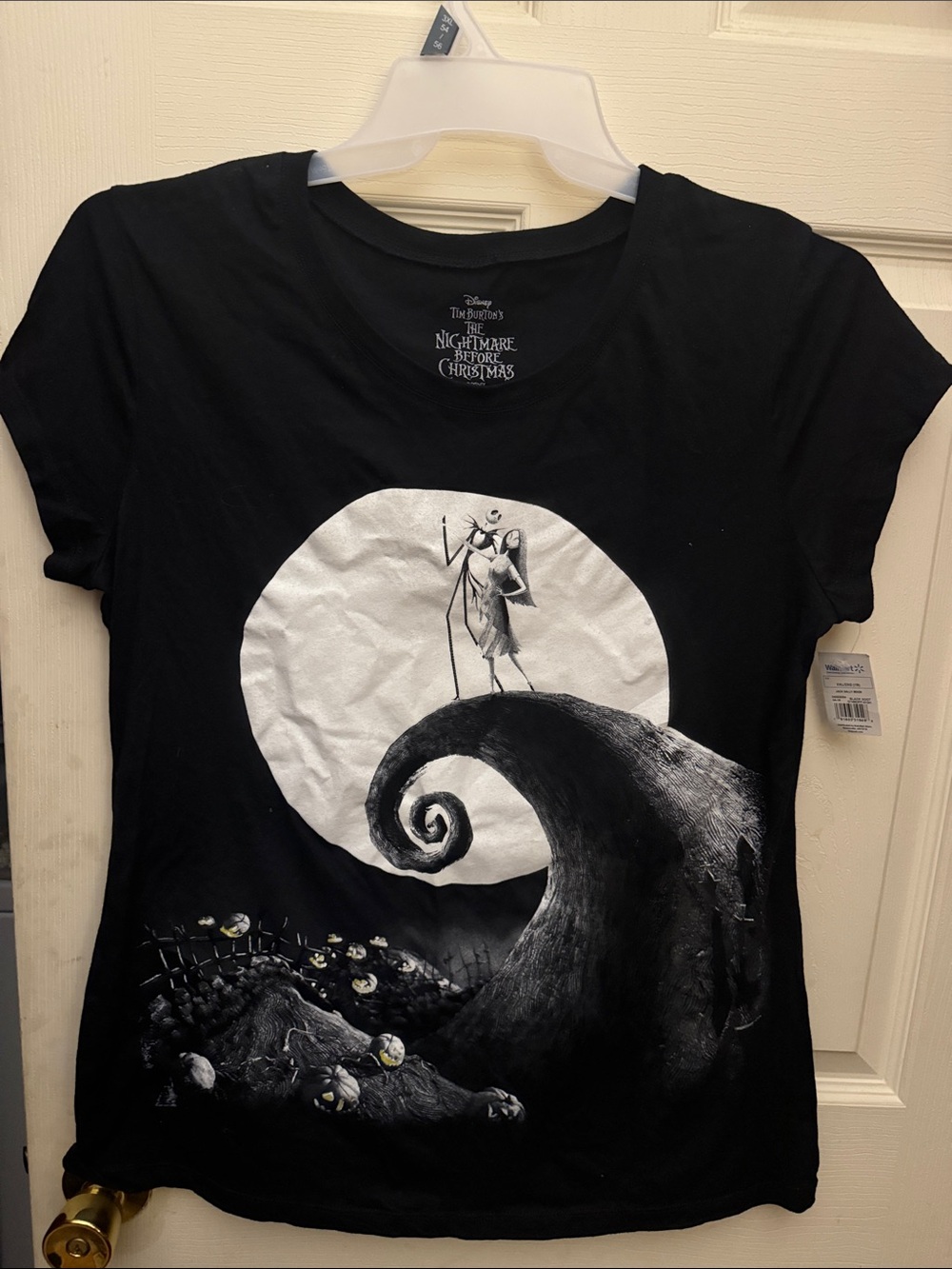 The Nightmare Before Christmas Jack & Sally Black Graphic Tee NWT